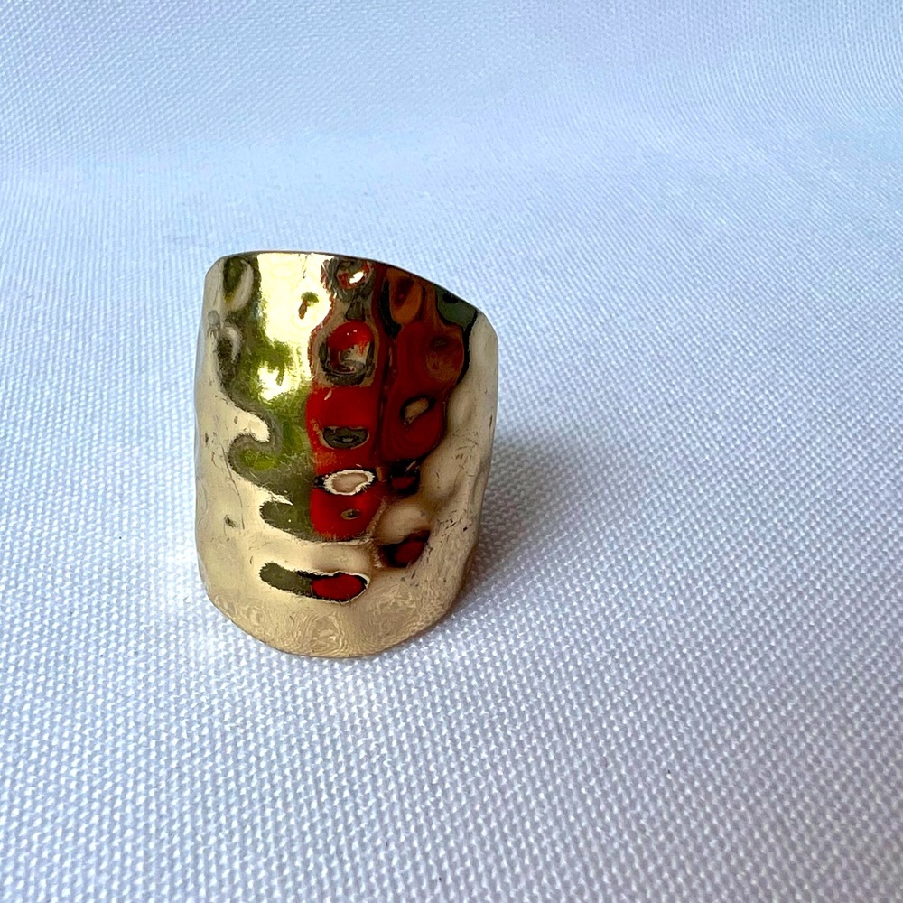 Hammered Gold Ring - image 1